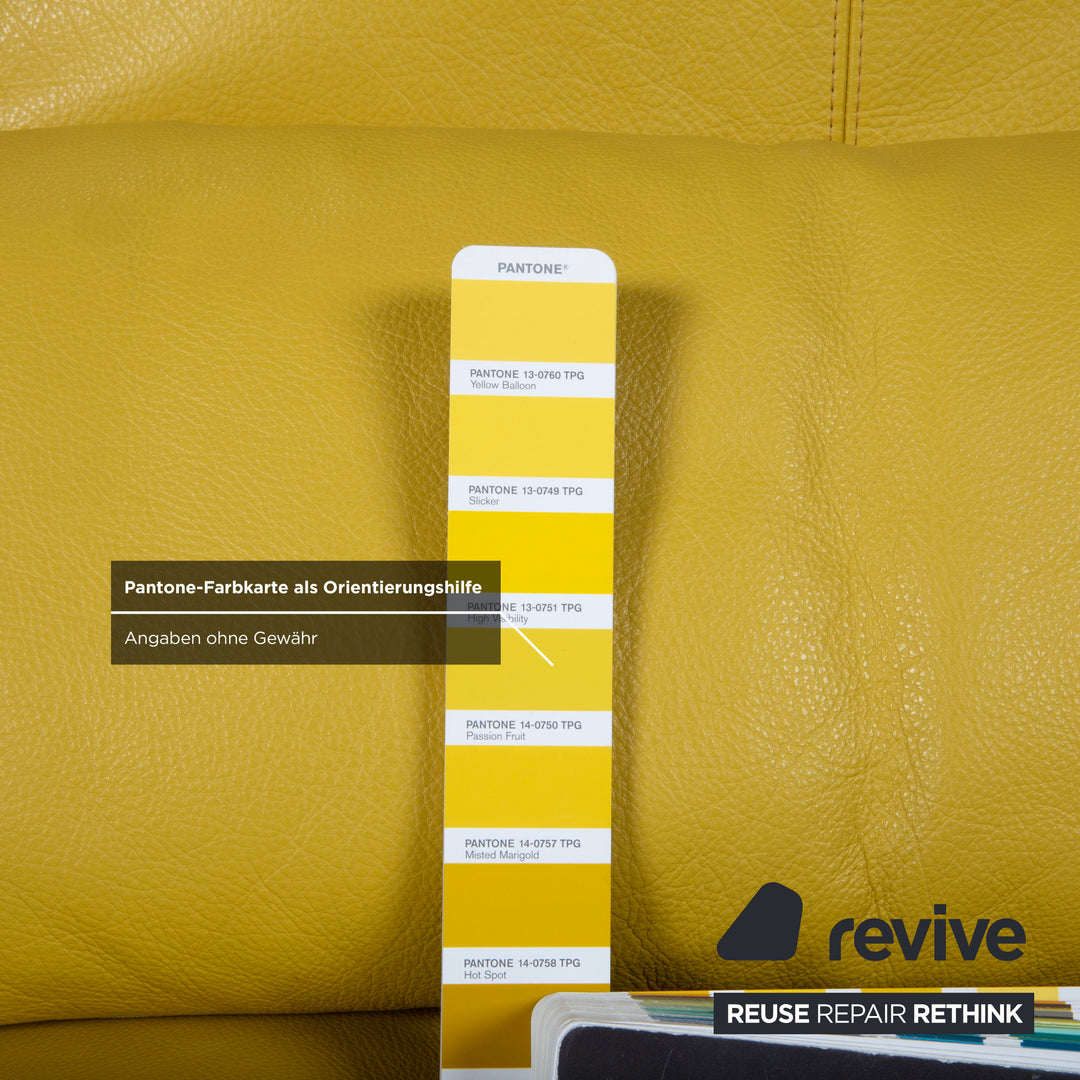 Koinor Easy Leder Zweisitzer Gelb elektrische und manuelle Funktion Sofa Couch