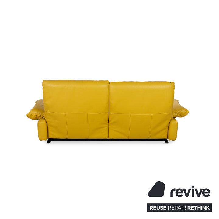 Koinor Easy Leather Two-Seater Yellow Electric Function Sofa Couch