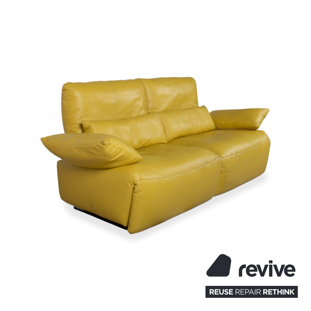 Koinor Easy Leder Zweisitzer Gelb elektrische und manuelle Funktion Sofa Couch