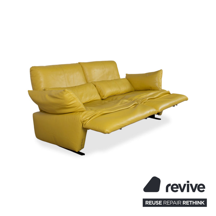 Koinor Easy Leder Zweisitzer Gelb elektrische und manuelle Funktion Sofa Couch