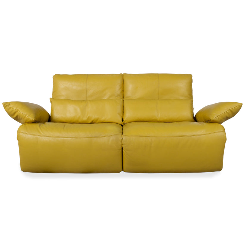 Koinor Easy Leder Zweisitzer Gelb elektrische und manuelle Funktion Sofa Couch