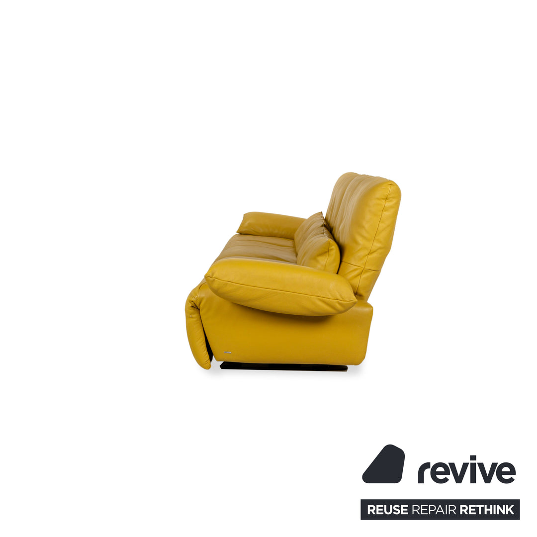 Koinor Easy Leather Two-Seater Yellow Electric Function Sofa Couch