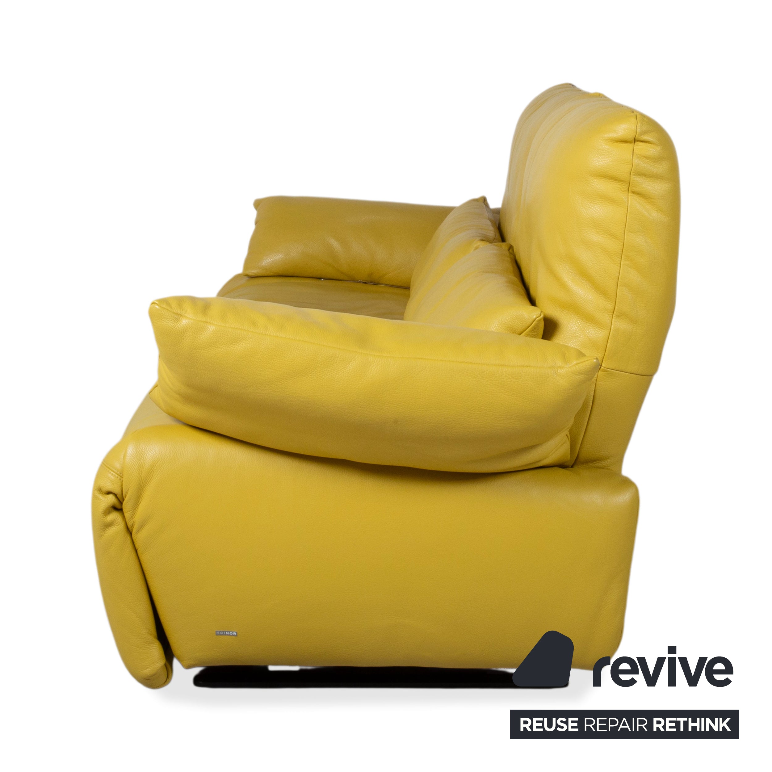 Koinor Easy Leder Zweisitzer Gelb elektrische und manuelle Funktion Sofa Couch