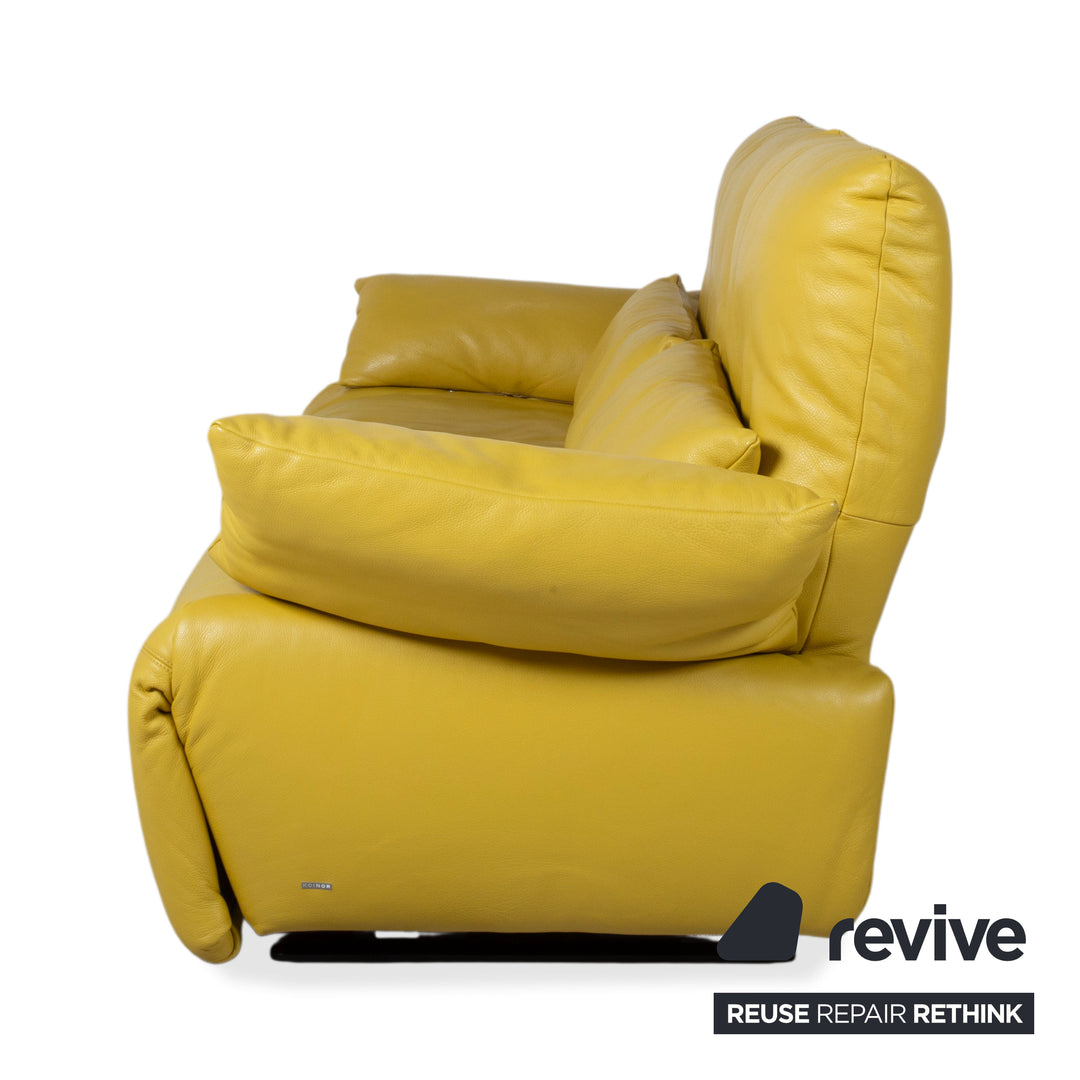 Koinor Easy Leder Zweisitzer Gelb elektrische und manuelle Funktion Sofa Couch