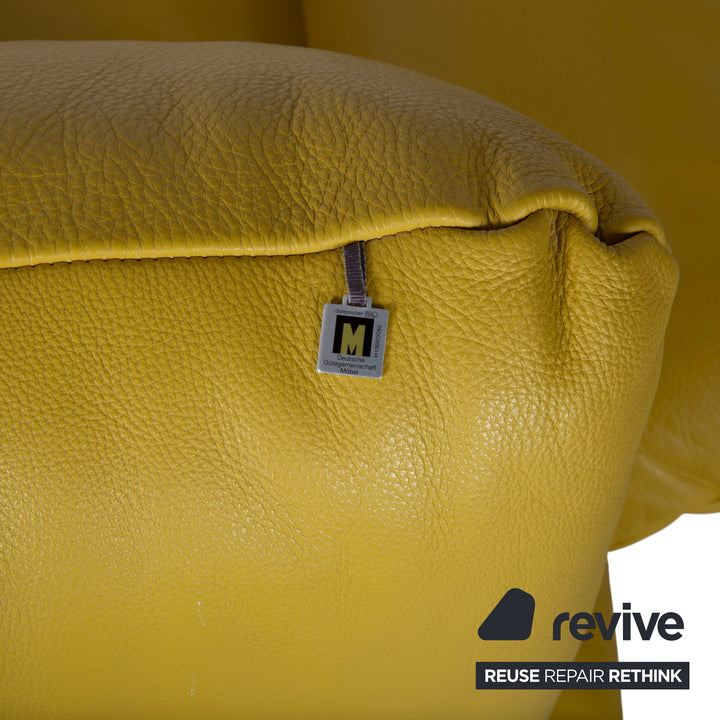 Koinor Easy Leder Zweisitzer Gelb elektrische und manuelle Funktion Sofa Couch