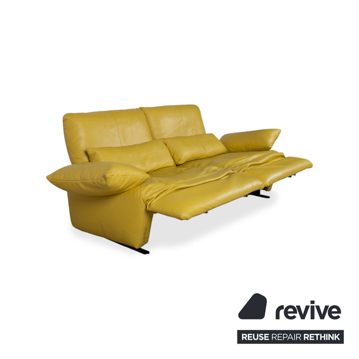 Koinor Easy Leder Zweisitzer Gelb elektrische und manuelle Funktion Sofa Couch