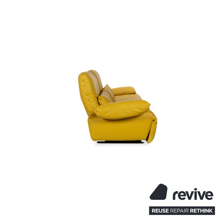 Koinor Easy Leather Two-Seater Yellow Electric Function Sofa Couch