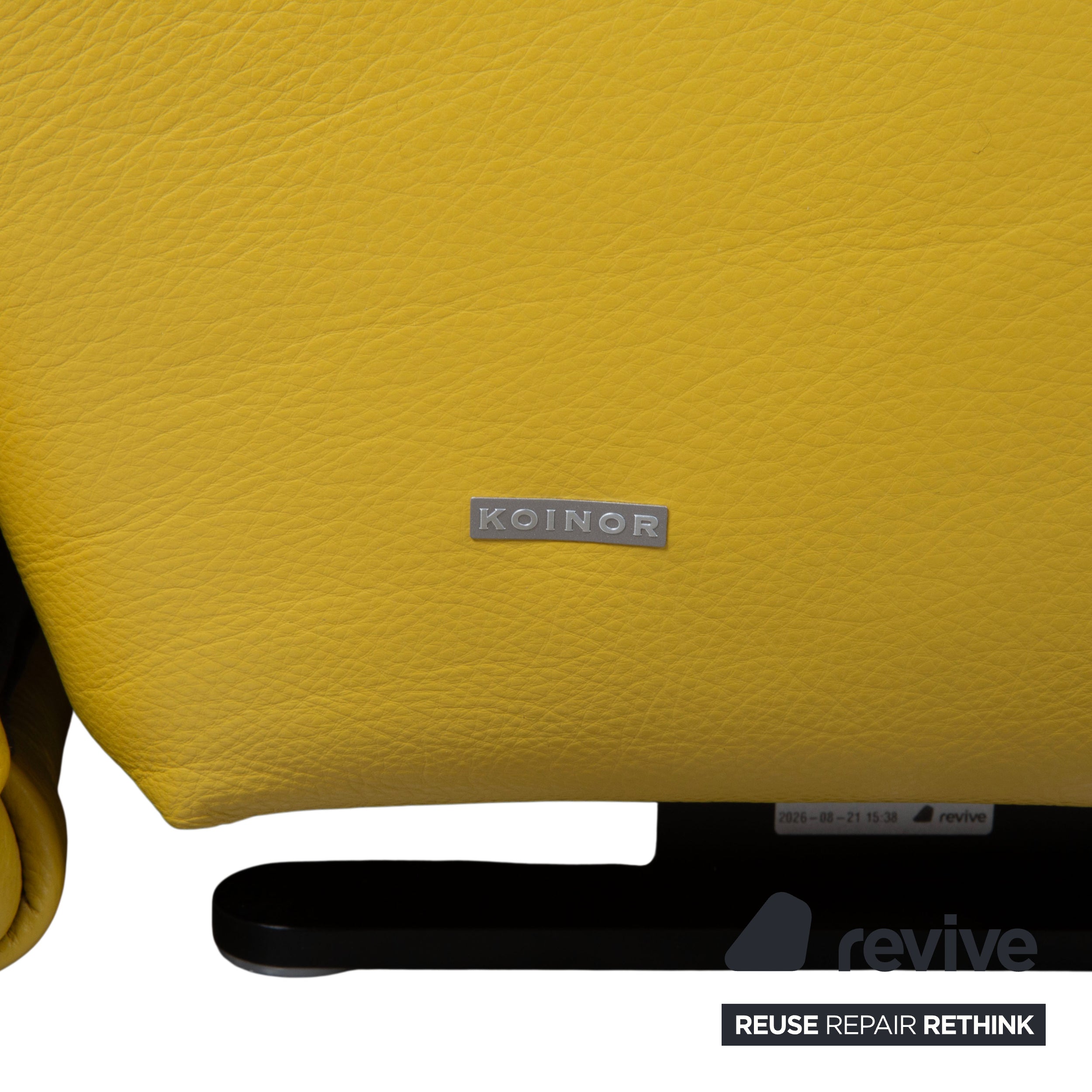 Koinor Easy Leder Zweisitzer Gelb elektrische und manuelle Funktion Sofa Couch