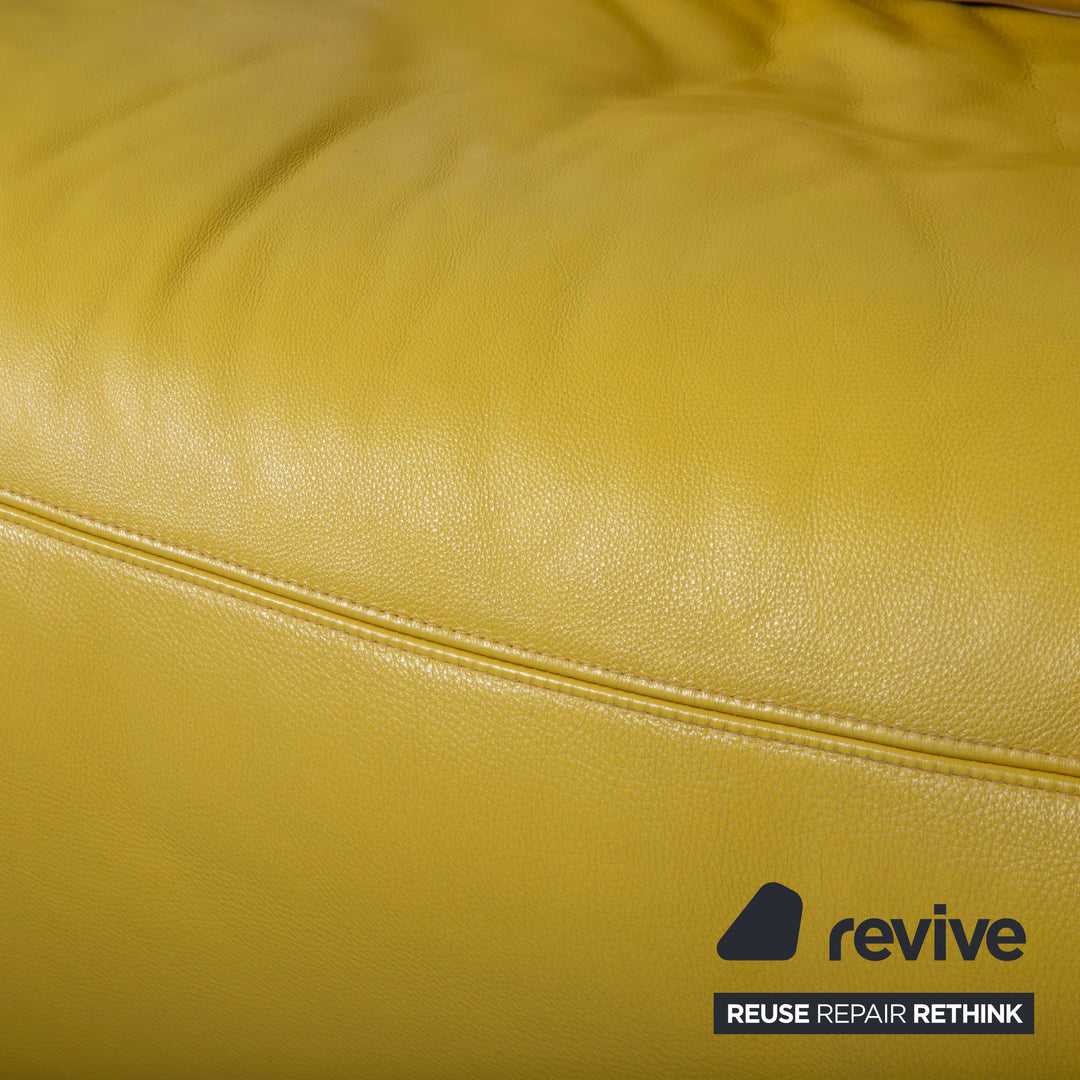 Koinor Easy Leder Zweisitzer Gelb elektrische und manuelle Funktion Sofa Couch