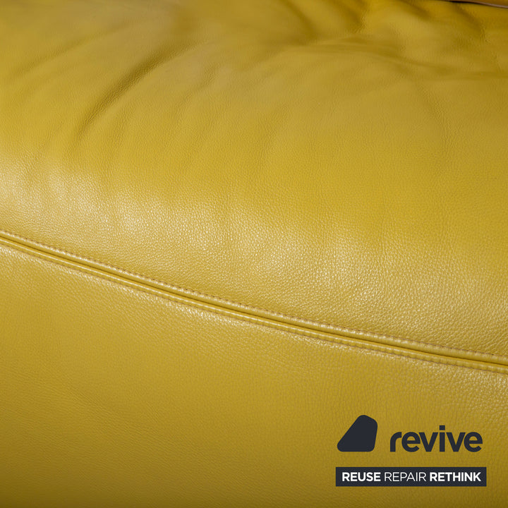 Koinor Easy Leder Zweisitzer Gelb elektrische und manuelle Funktion Sofa Couch