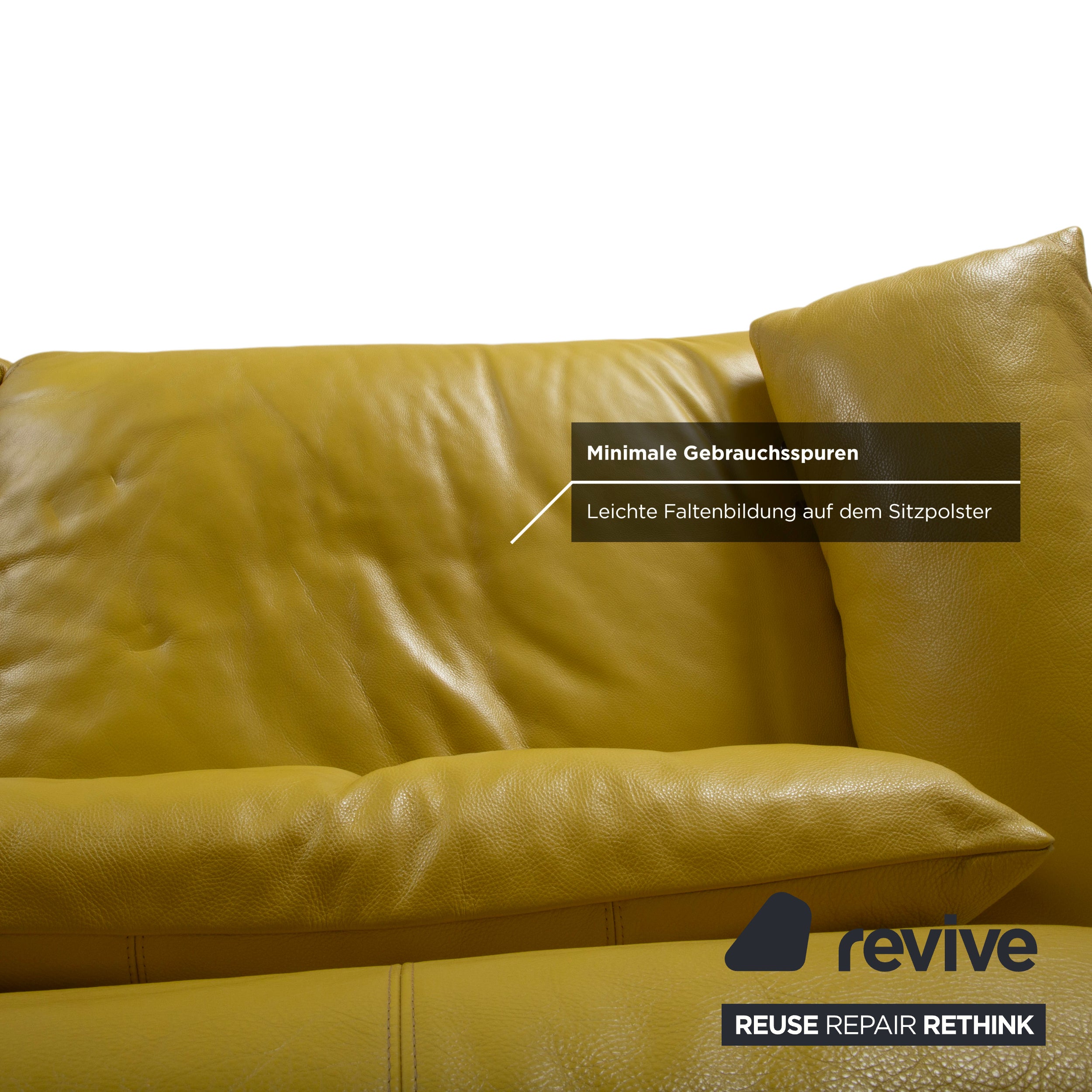 Koinor Easy Leder Zweisitzer Gelb elektrische und manuelle Funktion Sofa Couch