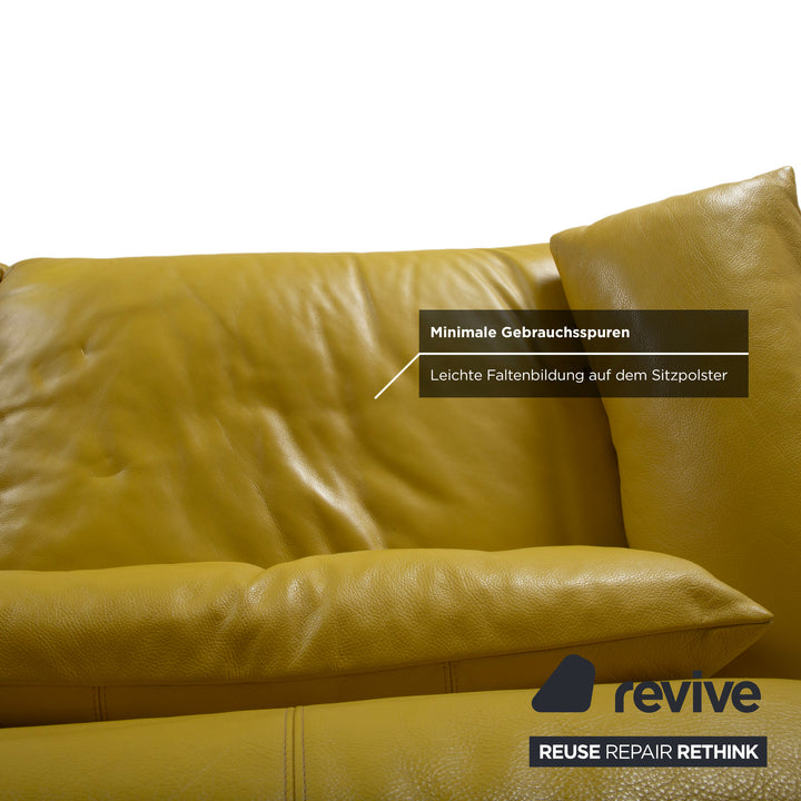 Koinor Easy Leder Zweisitzer Gelb elektrische und manuelle Funktion Sofa Couch