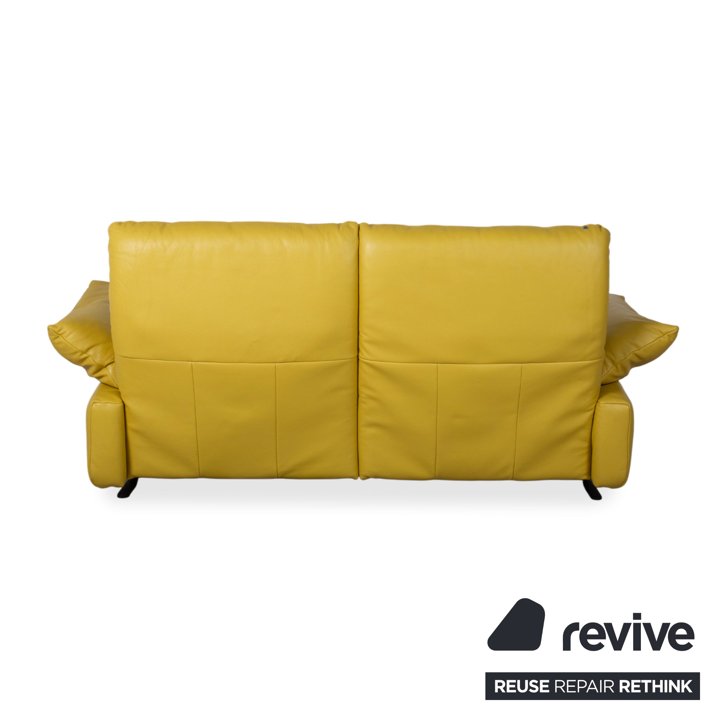 Koinor Easy Leder Zweisitzer Gelb elektrische und manuelle Funktion Sofa Couch