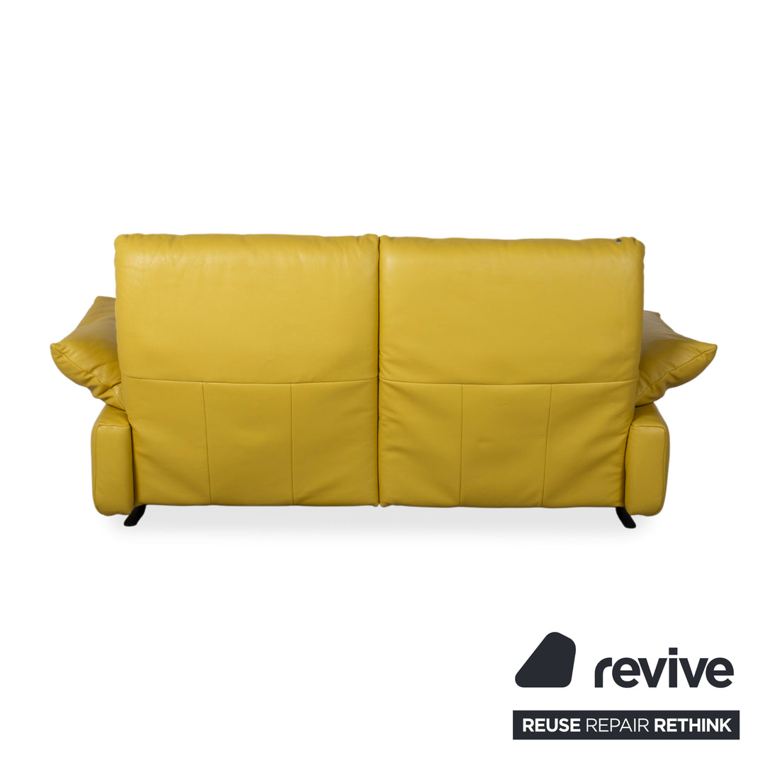 Koinor Easy Leder Zweisitzer Gelb elektrische und manuelle Funktion Sofa Couch