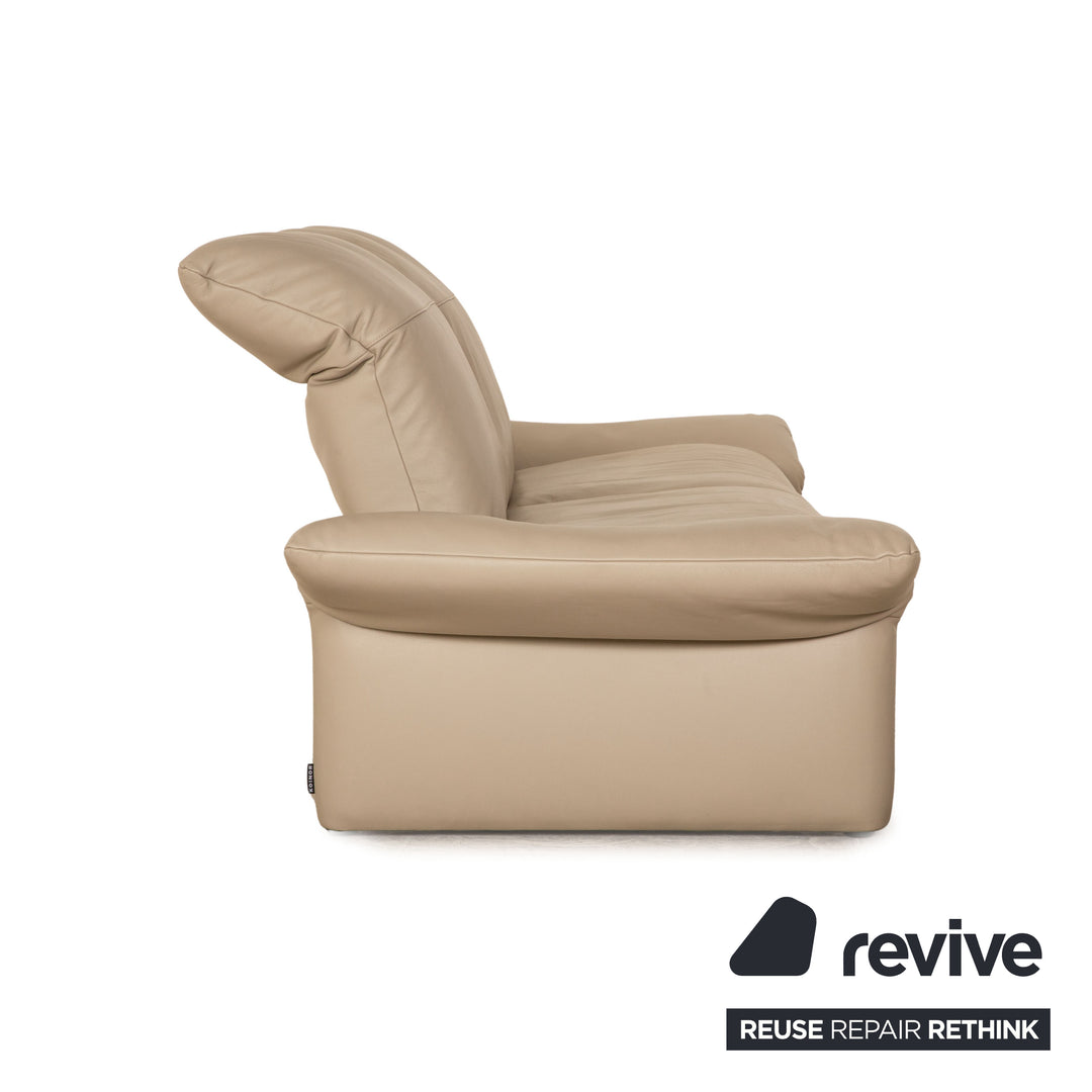 Koinor Elena Leder Dreisitzer Beige Taupe Sofa Couch manuelle Funktion
