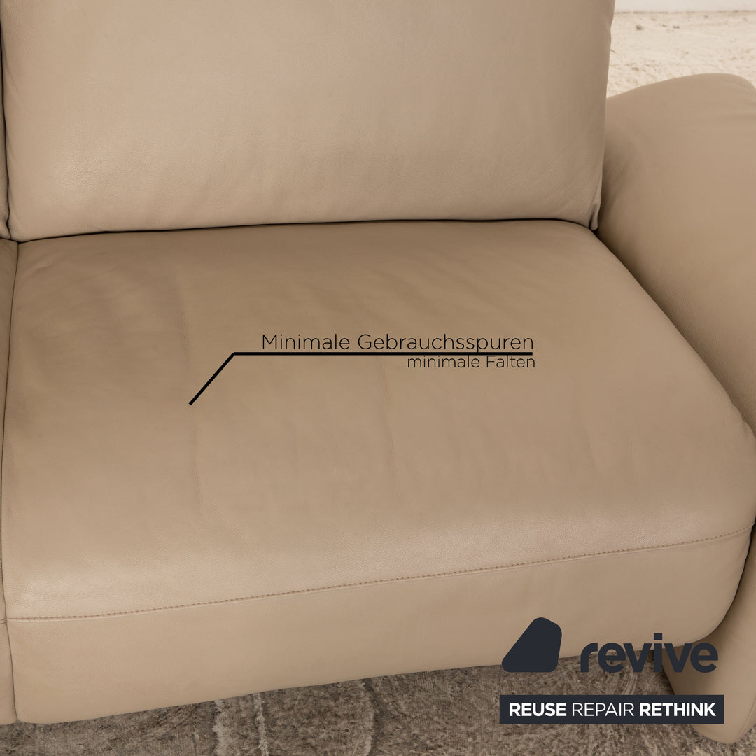Koinor Elena Leder Dreisitzer Beige Taupe Sofa Couch manuelle Funktion