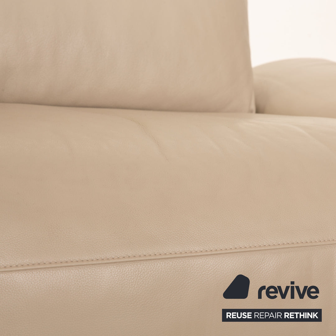 Koinor Elena Leder Dreisitzer Beige Taupe Sofa Couch manuelle Funktion