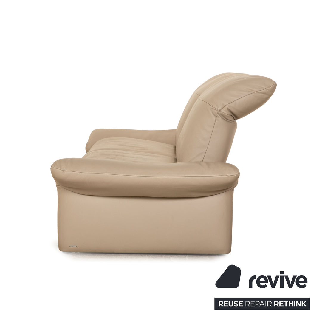 Koinor Elena Leder Dreisitzer Beige Taupe Sofa Couch manuelle Funktion