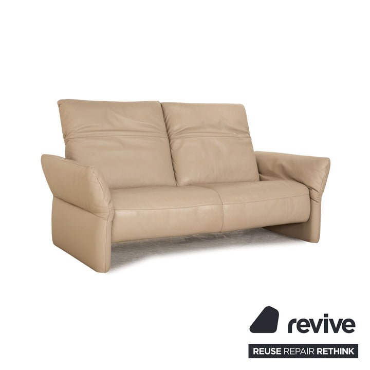 Koinor Elena Leder Dreisitzer Beige Taupe Sofa Couch manuelle Funktion