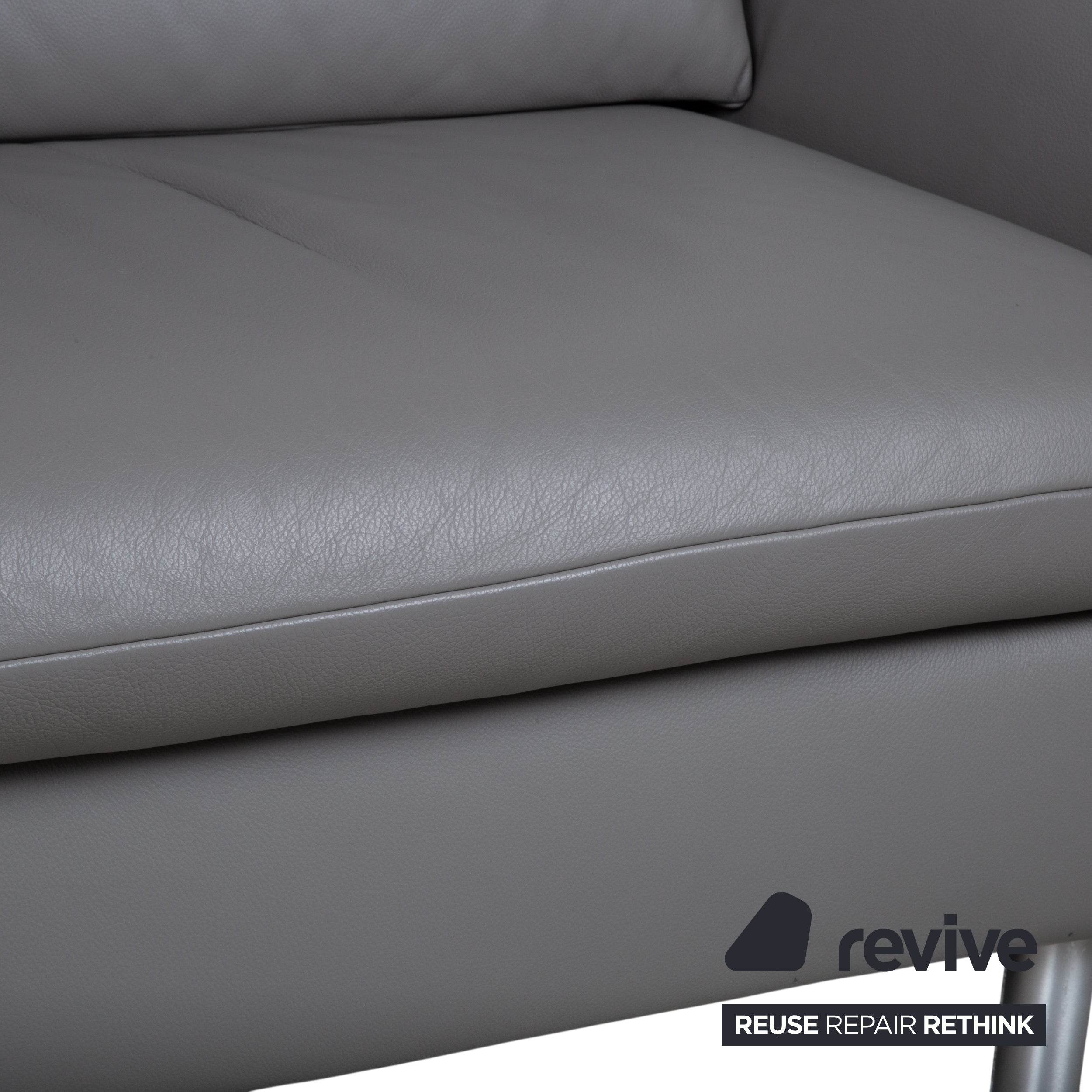 Koinor Elena Leder Dreisitzer Grau manuelle Funktion Sofa Couch