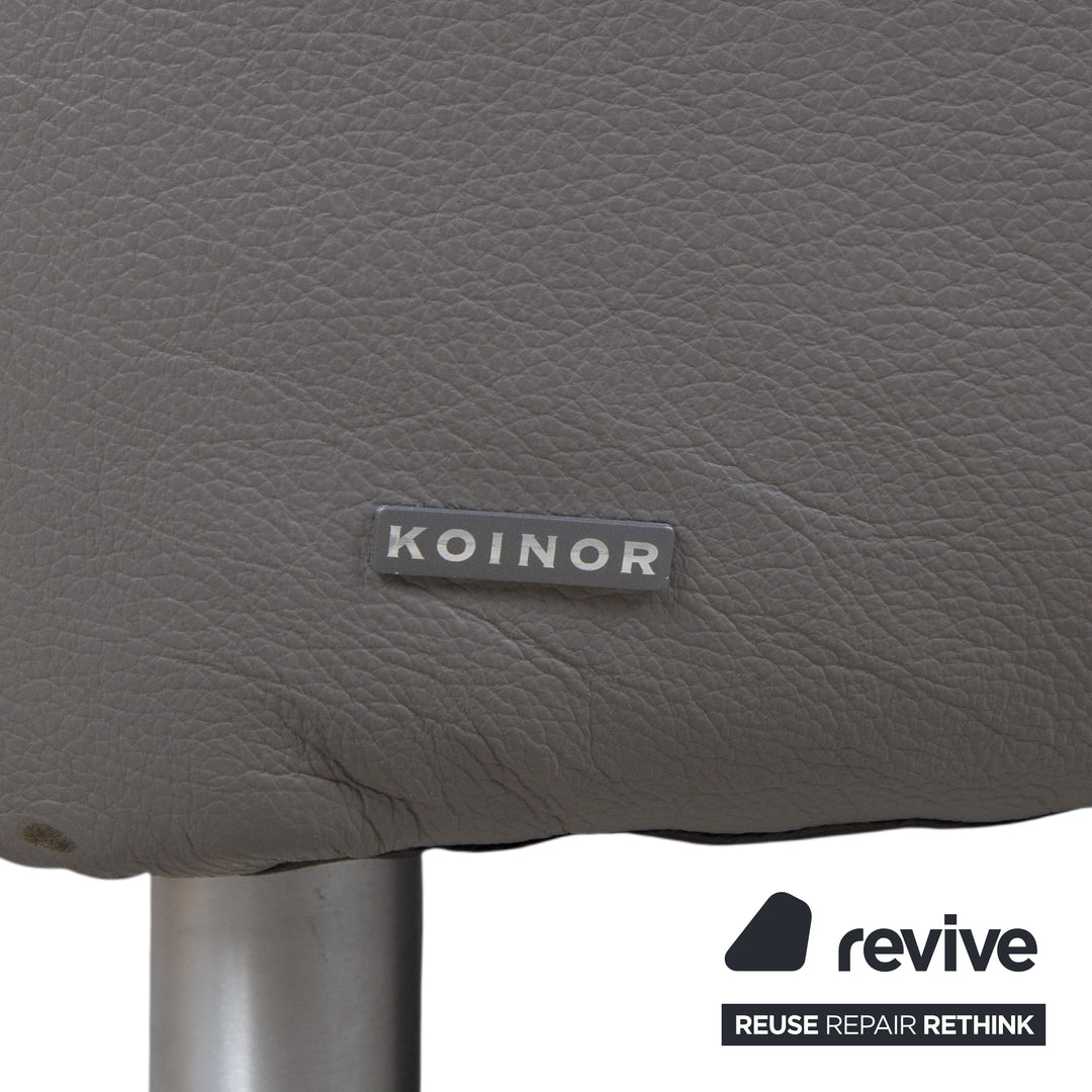Koinor Elena Leder Dreisitzer Grau manuelle Funktion Sofa Couch