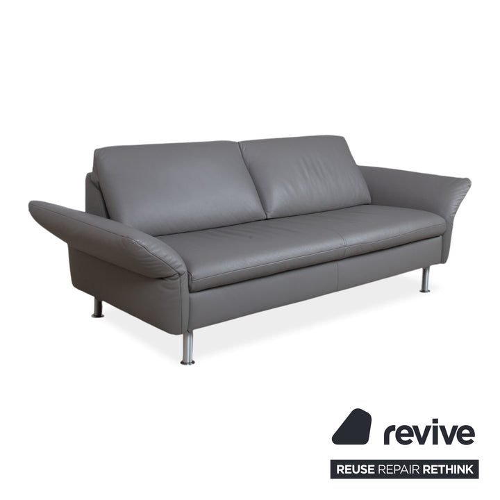 Koinor Elena Leder Dreisitzer Grau manuelle Funktion Sofa Couch