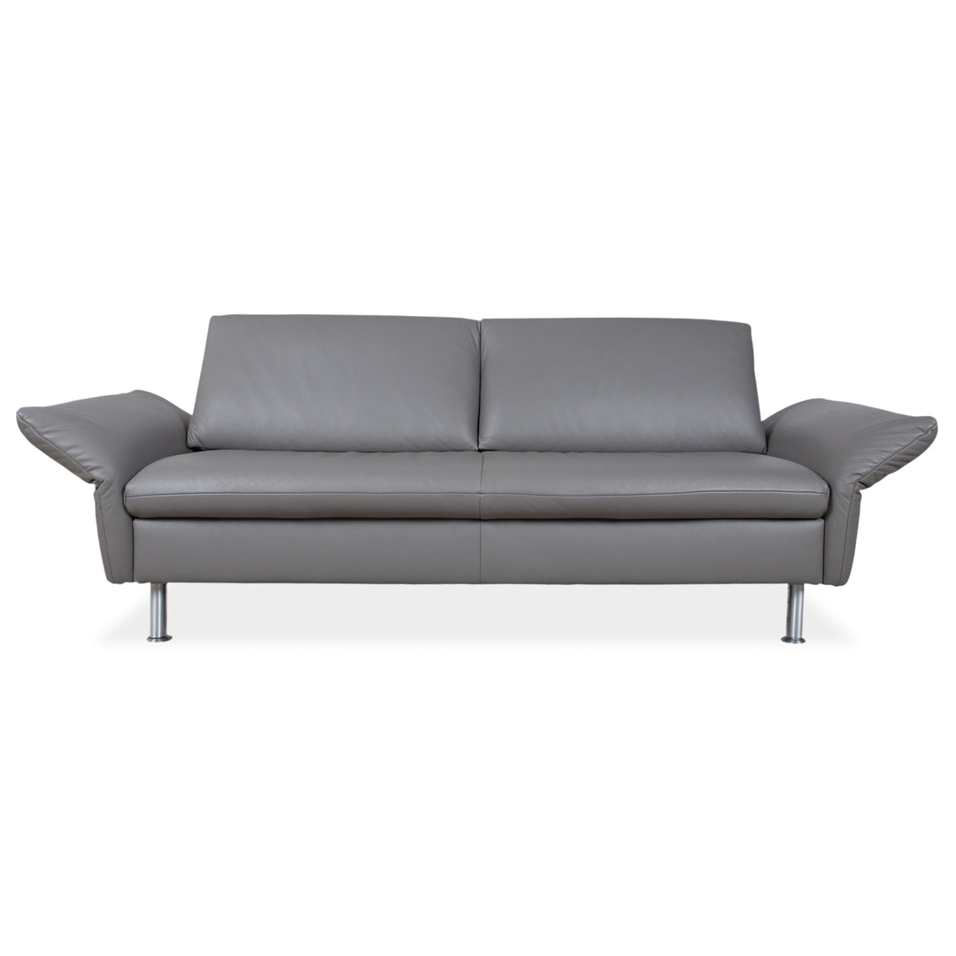 Koinor Elena Leder Dreisitzer Grau manuelle Funktion Sofa Couch