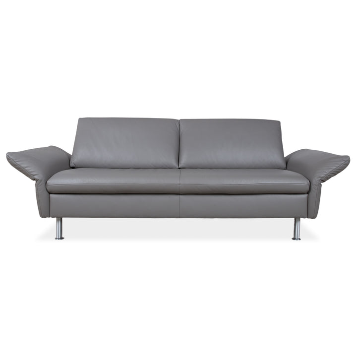 Koinor Elena Leder Dreisitzer Grau manuelle Funktion Sofa Couch