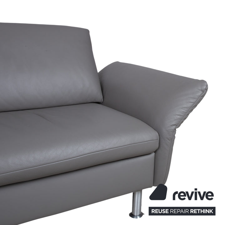 Koinor Elena Leder Dreisitzer Grau manuelle Funktion Sofa Couch