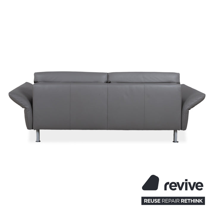 Koinor Elena Leder Dreisitzer Grau manuelle Funktion Sofa Couch