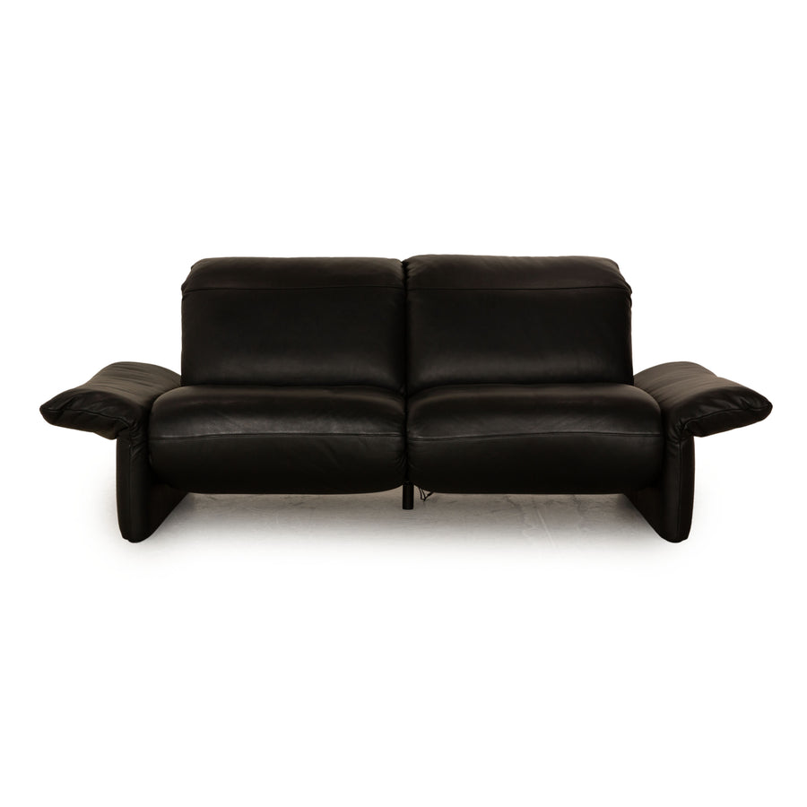 Koinor Elena Leather Three Seater Black Electric Function Sofa Couch