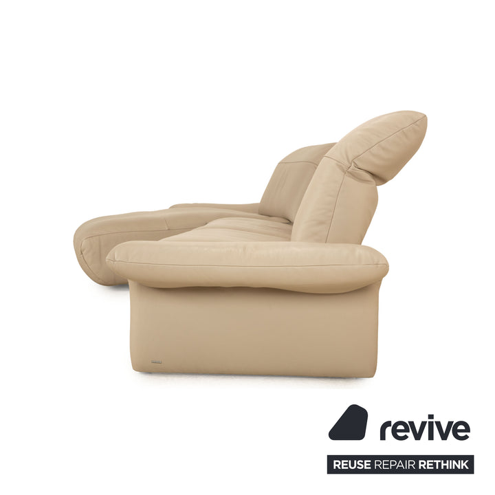 Koinor Elena Leder Ecksofa Beige Recamiere Links elektrische Funktion Sofa Couch