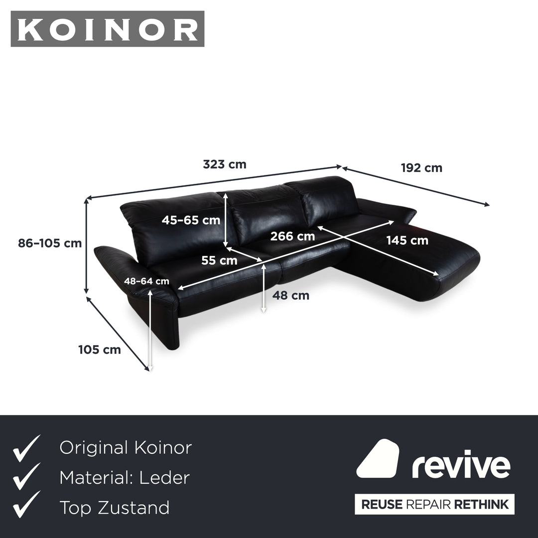 Koinor Elena Leder Ecksofa Schwarz Sofa Couch manuelle Funktion