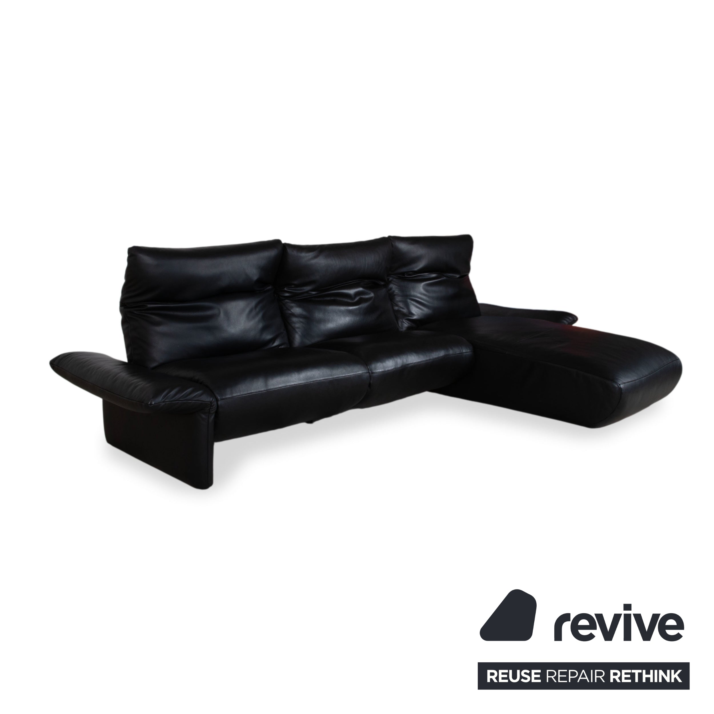 Koinor Elena Leder Ecksofa Schwarz Sofa Couch manuelle Funktion