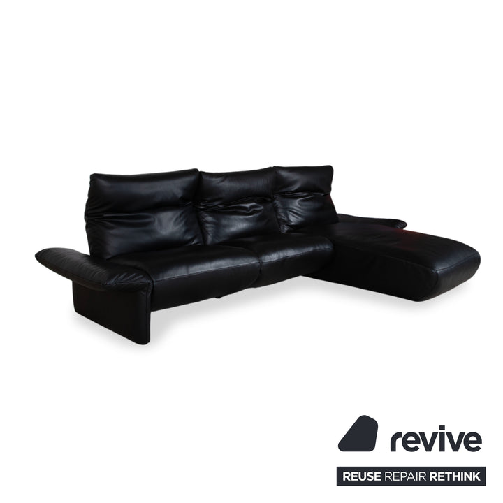 Koinor Elena Leder Ecksofa Schwarz Sofa Couch manuelle Funktion