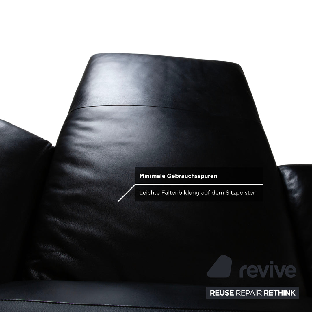 Koinor Elena Leder Ecksofa Schwarz Sofa Couch manuelle Funktion
