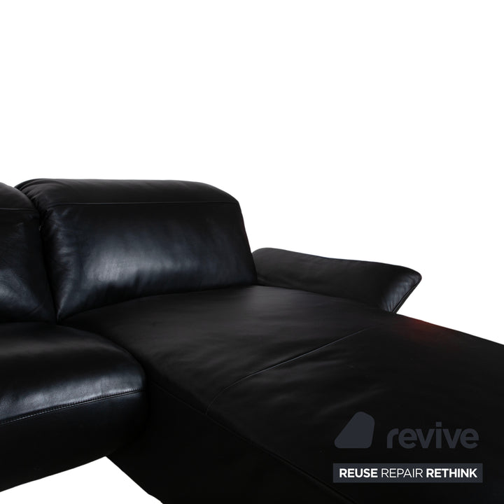 Koinor Elena Leder Ecksofa Schwarz Sofa Couch manuelle Funktion