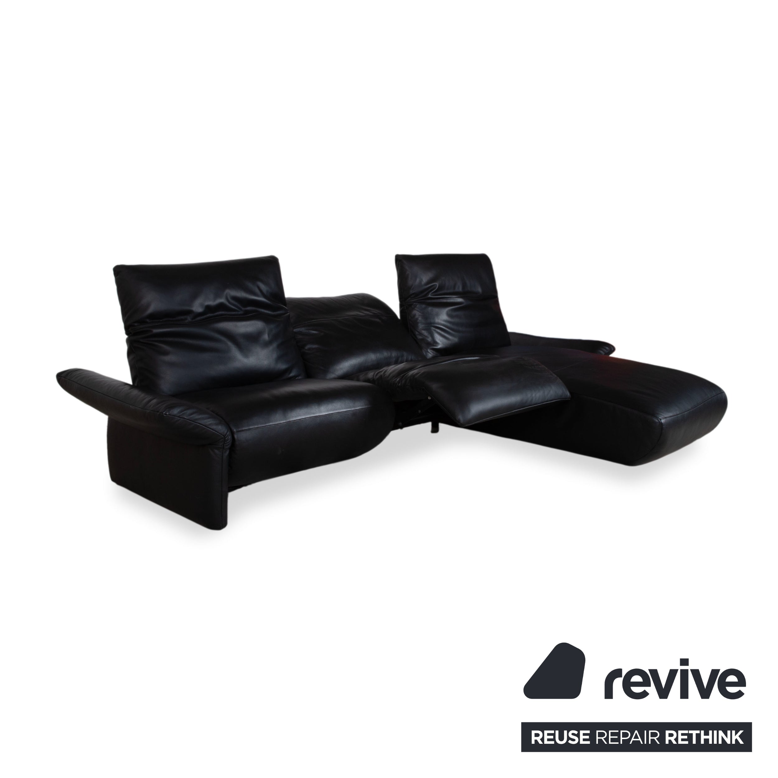 Koinor Elena Leder Ecksofa Schwarz Sofa Couch manuelle Funktion