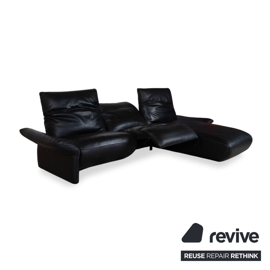 Koinor Elena Leder Ecksofa Schwarz Sofa Couch manuelle Funktion