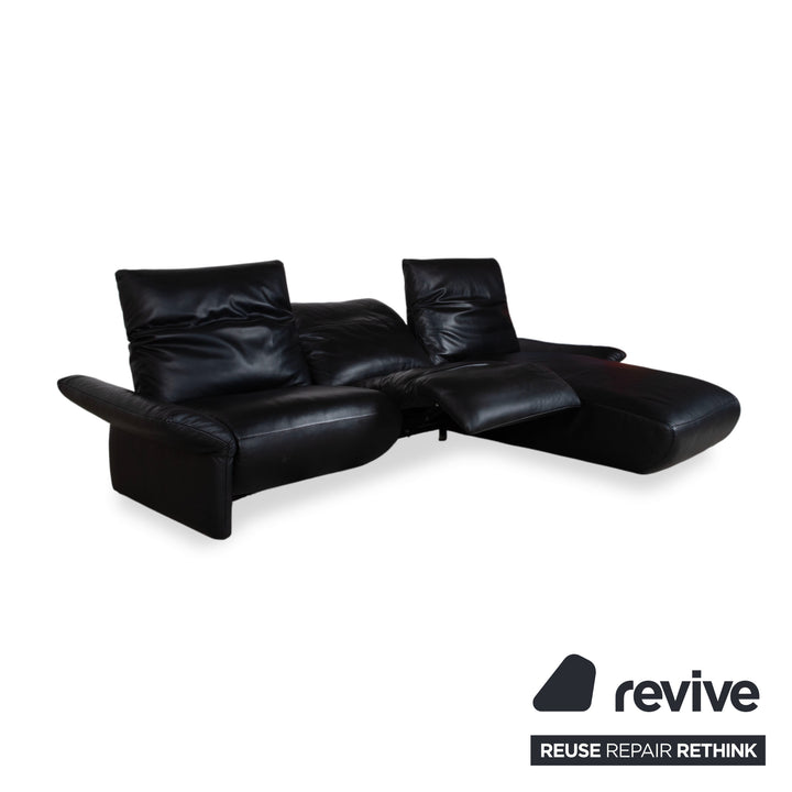 Koinor Elena Leder Ecksofa Schwarz Sofa Couch manuelle Funktion