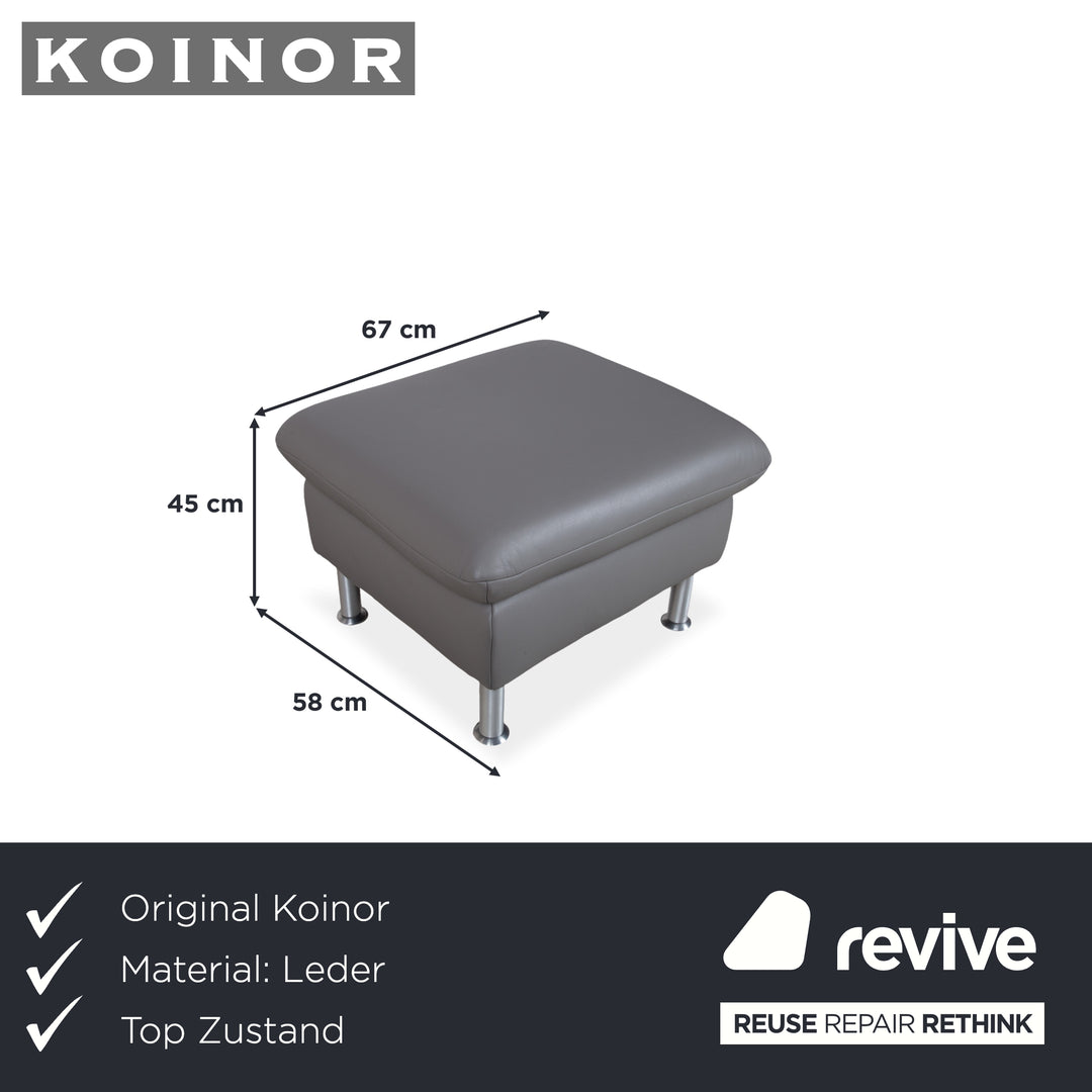 Koinor Elena Tabouret en cuir gris