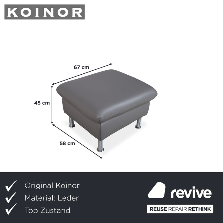 Koinor Elena Tabouret en cuir gris