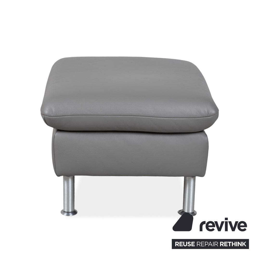 Koinor Elena Tabouret en cuir gris