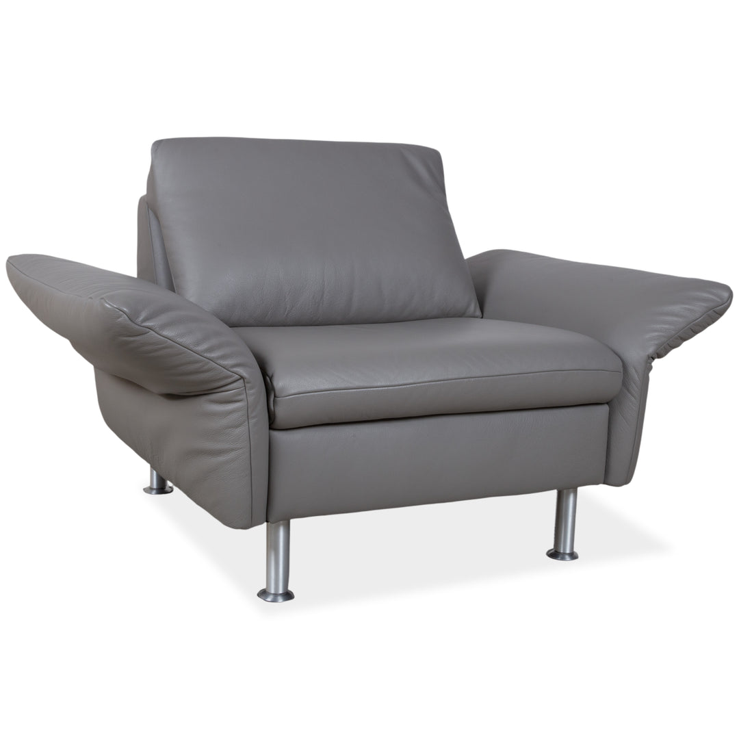 Koinor Elena Leder Sessel Grau manuelle Funktion Sofa Couch