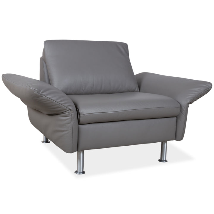 Koinor Elena Leder Sessel Grau manuelle Funktion Sofa Couch