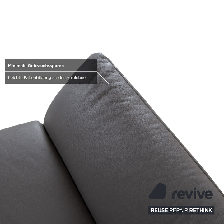 Koinor Elena Leder Sessel Grau manuelle Funktion Sofa Couch
