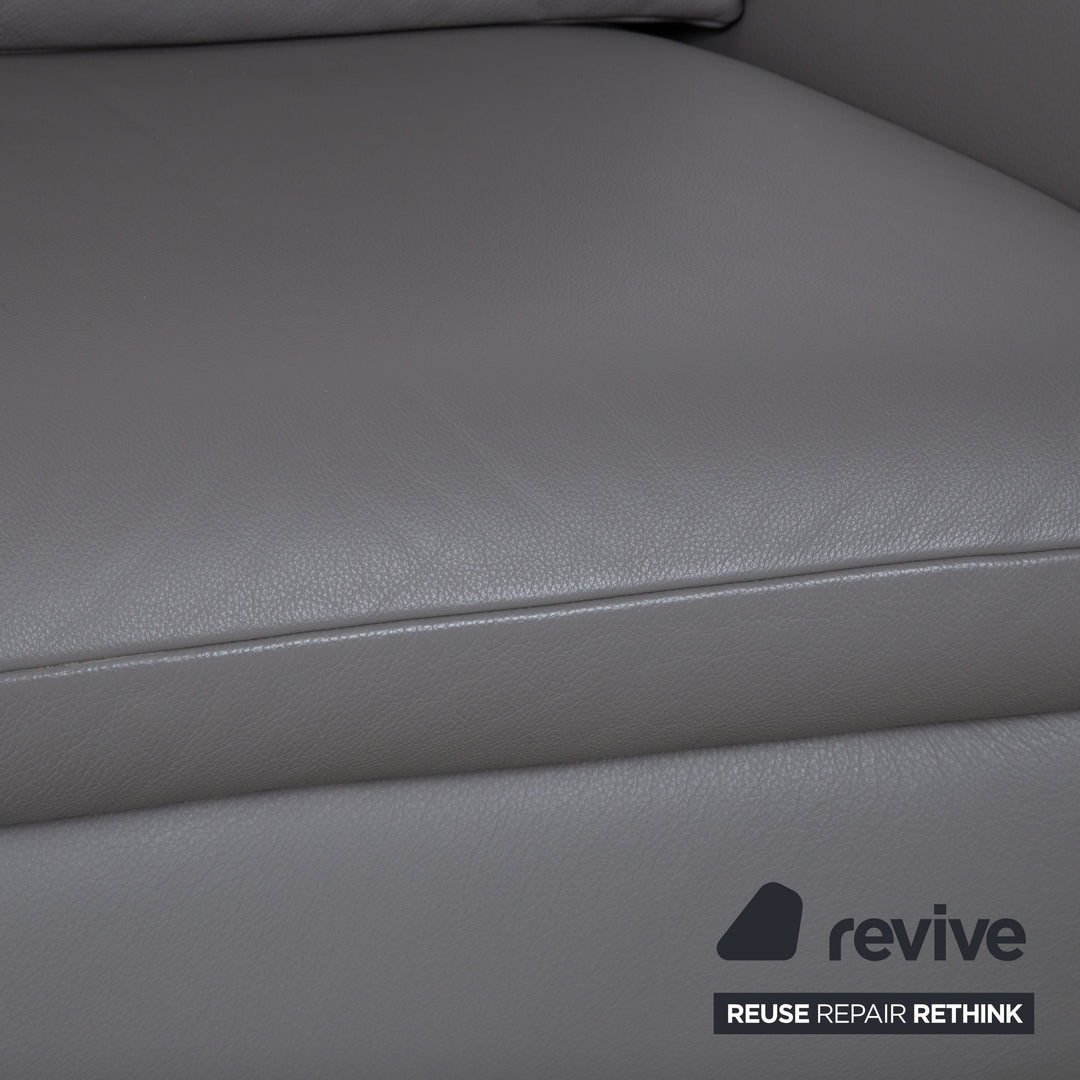 Koinor Elena Leder Sessel Grau manuelle Funktion Sofa Couch