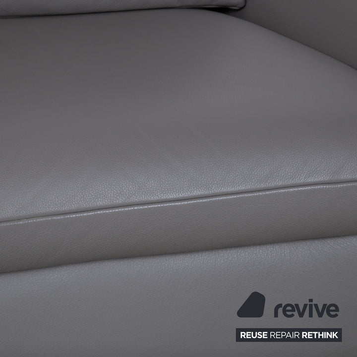 Koinor Elena Leder Sessel Grau manuelle Funktion Sofa Couch