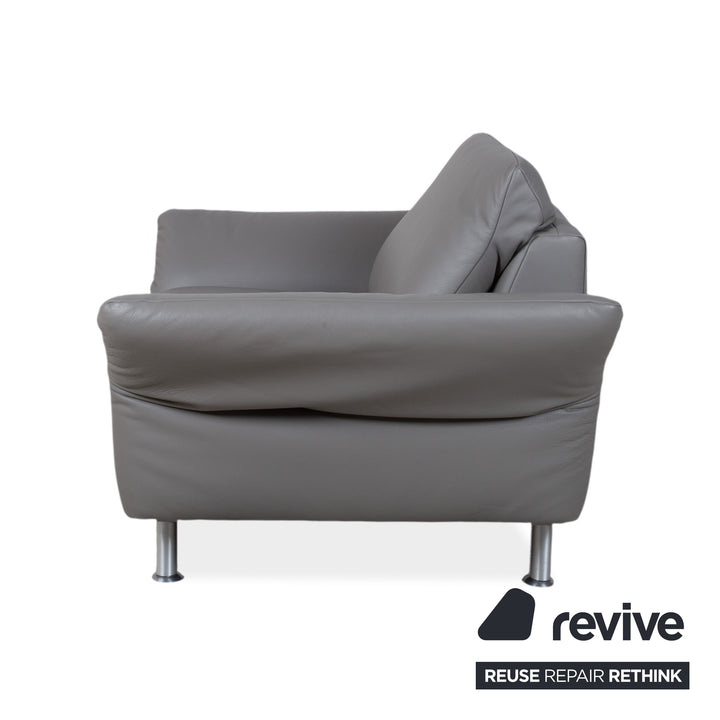 Koinor Elena Leder Sessel Grau manuelle Funktion Sofa Couch