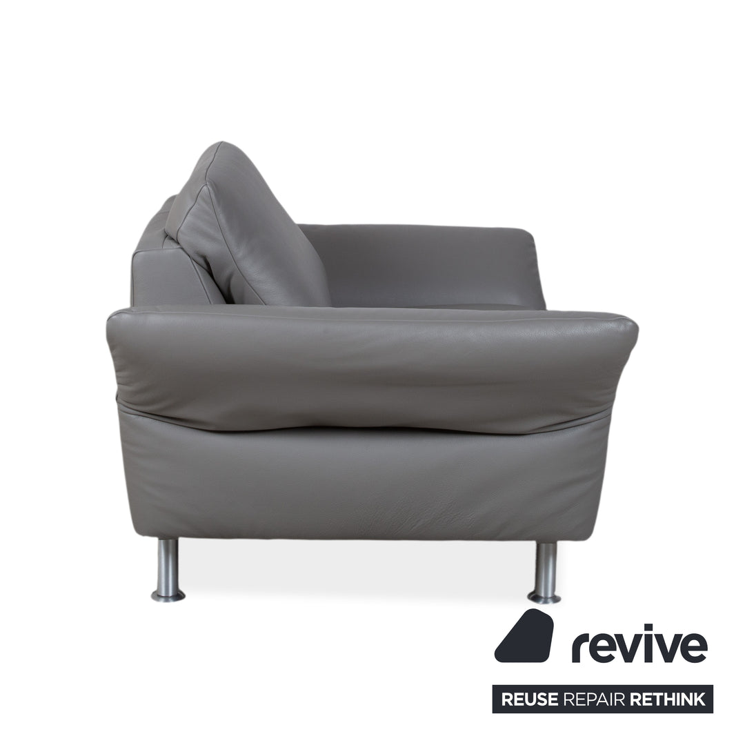 Koinor Elena Leder Sessel Grau manuelle Funktion Sofa Couch